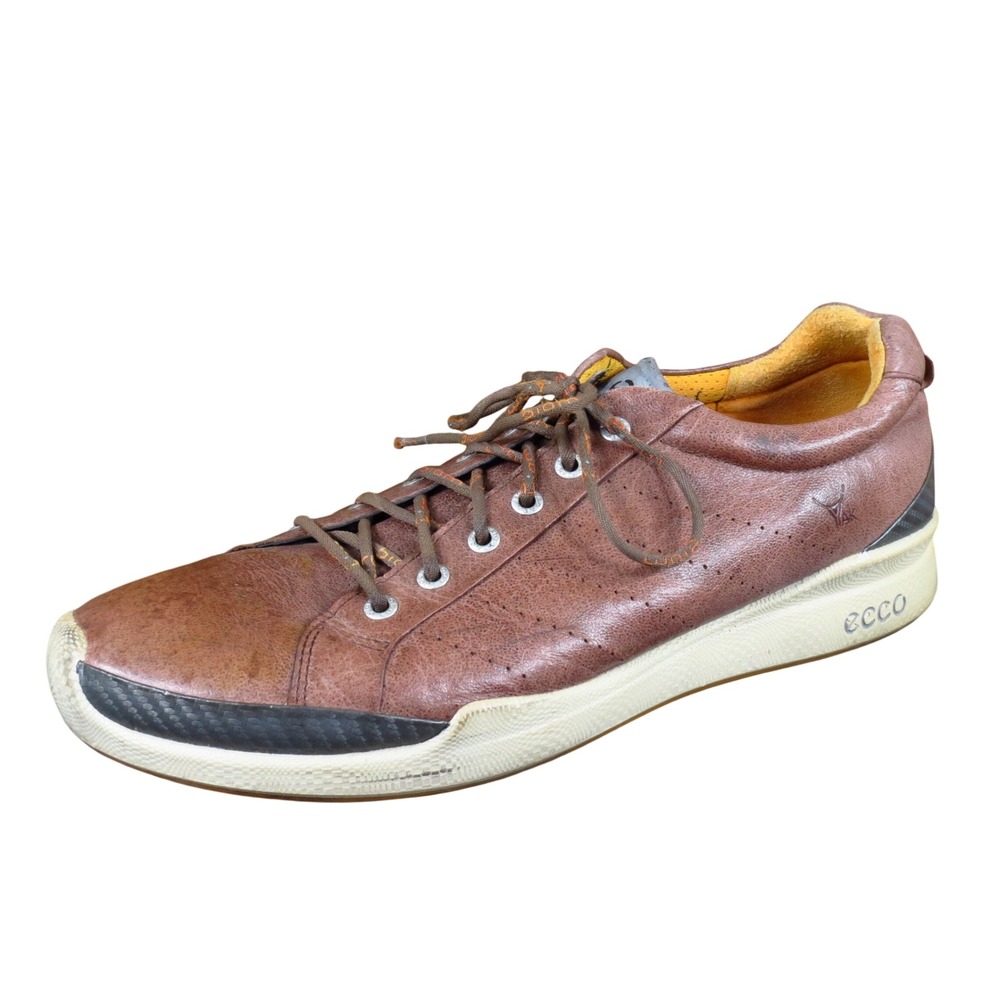 ECCO Biom Hybrid Mens Golf Shoes Size 46 Brown Yak Leather Spikeless Athletic